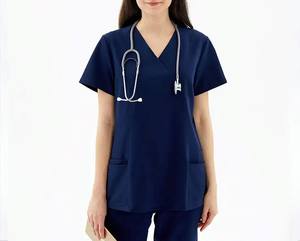Alta calidad de moda sólido Unisex fácil cuidado uniformes Scrub traje enfermera Hospital Scrubs uniformes conjuntos - Product Image 2