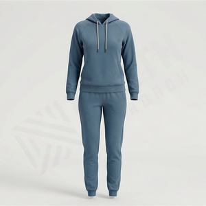 Ensemble de survêtement pour femmes, couleur personnalisée, 100% coton, ensemble de survêtement de haute qualité, fabriqué en usine, nouveau design, tenue de sport athlétique, tenue de sport de fitness - Product Image 1