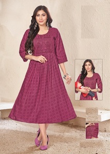 Re-yon 14 kg con etiqueta Liva con estampado a máquina con tapa de alimentación bordada con Slave Work Kurtis - Product Image 4