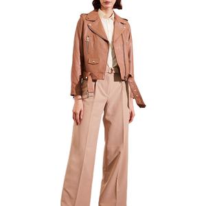 Nouveautés Prix de gros Haute qualité Design Veste en cuir Slim Fitness Confortable Prix avantageux Veste en cuir pour femmes - Product Image 4