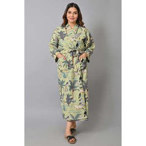 Peignoir Kimono Safari en Tissu Gaufré Doux et Respirant Taille Unique avec Cordon de Serrage – Tenue d'Intérieur Durable ODM - Product Image 4