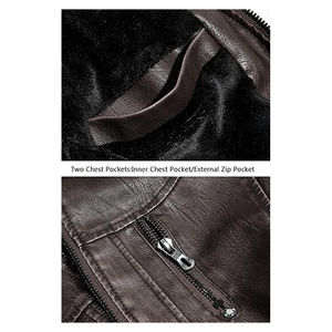 High Quality Leather <b>Sheepskin</b> Aniline Zipper <b>Mens</b> Biker Genuine Wholesale Leather <b>Jackets</b> With and Inside Outside Pockets 2025 - Product Image 4