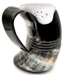 High Quality <b>Viking</b> Horn Ceramic Coffee Mug with Resin Base Drinking Horn Mug from India - Product Image 1