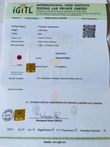 Rubis naturel de qualité AAA certifié IGITL, taille ovale, 2,56 carats, pierre précieuse avec un lustre superbe, coupe parfaite, disponible à prix avantageux - Product Image 6