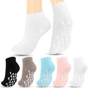 6 paires de chaussettes de yoga avec poignées pour femmes, chaussettes antidérapantes pour Pilates et Ballet Barre 90% combe coton 5% Polyester 5% Spandex - Product Image 1