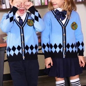 Uniforme Scolastica per Bambini, Abbigliamento Formale Personalizzato in Poliestere, Gilet, Camicia, Cravatta, Gonna a Quadri, Pantaloni per Scuola Primaria e Secondaria - Product Image 1