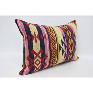 Almohada de lana rosa de estilo tradicional, técnica tejida con estampado geométrico de 20x28 pulgadas, forma Bohemia cuadrada Floral Vintage para uso doméstico - Product Image 3