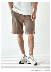 Heavy Weight Knitted Cotton Polyester <b>Men's</b> Solid Eco-Friendly Waffle <b>Shorts</b> <b>with</b> High <b>Elastic</b> <b>Waist</b> Quick Dry - Product Image 4