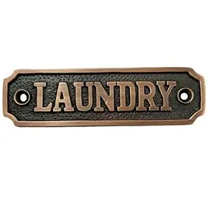 premium quality LAUNDRY" Brass Door Sign (Antique Copper) Captain Engrave Laundry Engraved Letters Deck House Poop Finish Number