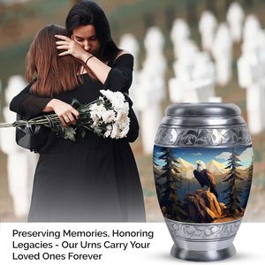 Urna de águila en las montañas para cenizas humanas, urna conmemorativa para adultos para hombre y mujer, urna decorativa para cenizas de adultos, tamaño personalizado - Product Image 3