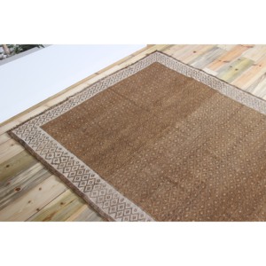 Alfombra Turca de 5x9.8 pies, Alfombra Vintage Geométrica Marrón de Lana - Product Image 5