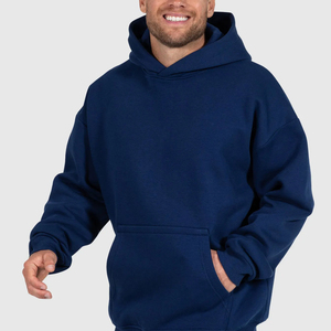 Jersey de invierno OEM para hombre, Sudadera con capucha, logotipo personalizado, bordado, patrón sólido, tela estampada, ropa de calle, diseño de cremallera - Product Image 2
