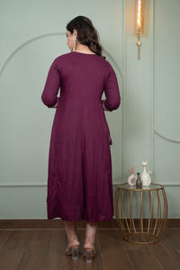 Vestido Kurti Anarkali Largo Estampado Floral Indio, Estampado a Mano, Moderno, para Mujer, Regalo para Ella - Product Image 2