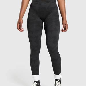 Pantalones de Yoga sin costuras de cintura alta para mujer, pantalones deportivos de secado rápido, cierre de cintura elástica, ropa deportiva para levantar la cadera, bolsillo ajustado - Product Image 4