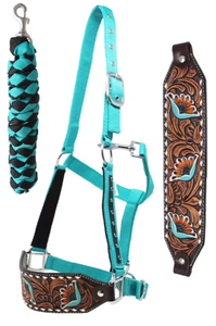 Floral Bronc Halter Solide Réglable En Nylon Cheval Halter Durable Seasonalt Cheval Tack Personnalisé Cheval Accessoires Confortable - Product Image 2