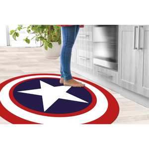 Alfombra con diseño del escudo de Capitán América: decoración para sala de cine, alfombra antideslizante, con pelo suave. - Product Image 2