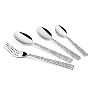 Cubiertos de acero inoxidable Ideal cocina Mesa Hotel uso doméstico Color plateado acabado cubiertos mango de Metal Juego de 4 Uds - Product Image 4