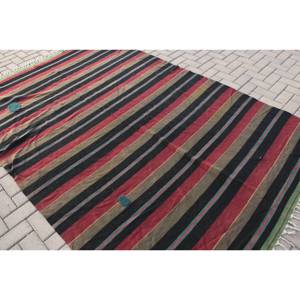 Alfombra de área grande turca de 6x9, 3 pies, clásica, negra, roja, diseño de retazos, Material de lana, rectángulo de látex para uso en la habitación del pasillo - Product Image 4