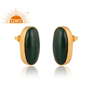 ต่างหูอัญมณีมรกตธรรมชาติชุบทอง18K สำหรับผู้หญิงสินค้ามาใหม่ - Product Image 3