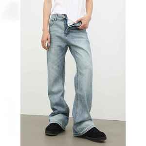 Pantalones lavados de fabricante unisex, pantalones vaqueros de talla grande High Street, pantalones vaqueros rectos de cintura media para hombre - Product Image 2