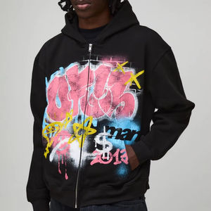 Venta caliente Nueva llegada para el invierno de alta calidad al por mayor de logotipo personalizado de impresión de algodón con cremallera Sudadera con capucha de los hombres - Product Image 1