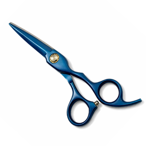 Tijeras de Peluquería Profesionales MANAN INSTRUMENTS de Acero Inoxidable 4Cr13 para Diestros, Mango Mediano, Color Azul - Product Image 2