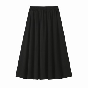 Femmes coton lin a-ligne jupes mi-longues élastique taille haute noir blanc bleu marine rose jupe été solide décontracté Vintage jupe - Product Image 6