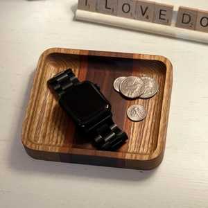 Oak <b>Wood</b> Dish Holder Wooden Base Dish Tray Wooden Serving Dishes Set - Product Image 4