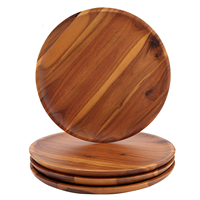 Assiettes rondes en bois pour décoration de table de mariage rustique Assiettes à dîner en bois avec finition naturelle pour une table élégante