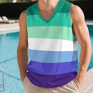 Vente en gros de débardeurs hommes de haute qualité avec logo personnalisé tenue décontracté taille XL en coton et polyester sans manches pour le fitness - Product Image 4