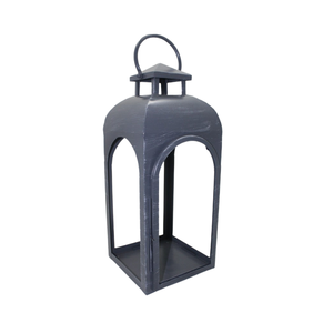 Lanterne en fer et en verre au design moderne, gris délavé, pour la décoration de la maison et de mariage, au prix de gros - Product Image 1