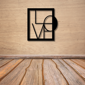 Decoración de Pared de Línea Metálica Negra con Diseño Nuevo de Amor por el Hogar - Product Image 1