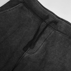 Vintage Acid Washed <b>Men's</b> <b>Sweat</b> <b>Shorts</b> Unisex Casual Elastic Mid Waist Solid Color Breathable Leisurewear - Product Image 2