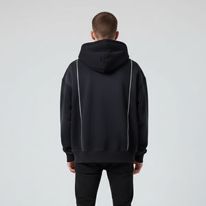 Sweat-shirt à capuche imperméable pour homme, 430 g/m², sans cordon, personnalisé, effet vieilli, coupe oversize, vierge, délavé à l'acide, style vintage - Product Image 5