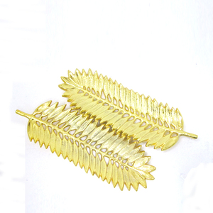 Tazón de diseño con forma de hoja grande chapado en oro, Metal de aluminio, artículos muy lujosos, mesa de comedor, cocina, horno clásico, Platos y platos, tazón - Product Image 1