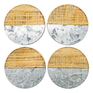 Vente chaude Design Moderne Marbre Naturel Bois Dessous De Verre Ensemble de 4 Maison Salle À Manger Table Basse Dessous De Verre Décoratifs Sous-verres En Pierre - Product Image 1