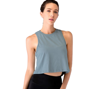 Top corto de algodón Premium de gran tamaño con cuello redondo liso para mujer al por mayor con estilo al mejor precio y hombros descubiertos logotipo personalizado - Product Image 3