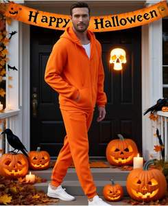 Premium 300GSM poliéster tejido chándal hombres Zip Hoodie Jogger conjunto pantalla impresa blanco sólido elegante Fitness Outfit - Product Image 5