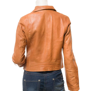 Chaquetas de Cuero 100% Genuinas para Mujer, Transpirables, Servicio OEM Personalizado con Cremallera, Alta Calidad - Product Image 2