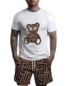 Conjunto de Shorts Casuales de Verano para Hombre 2026, Camiseta de Manga Corta Estampada con Tejido Sólido Transpirable - Product Image 2