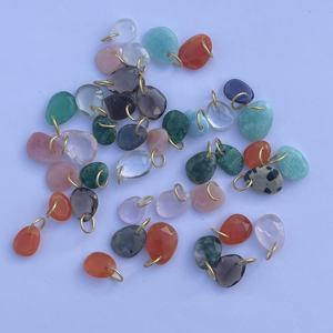 8mm Naturel Bleu Rose Rouge Noir Blanc Vert Facettes Pierres Précieuses Pendentifs Pierre De Naissance Minimaliste Charmes Léger Bohème Bijoux - Product Image 1