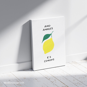Địa Trung Hải minh họa limoni AMO Amalfi hiện đại vui tươi khung gỗ vải nghệ thuật - Product Image 5