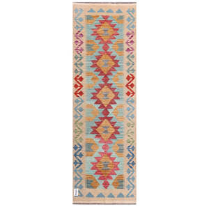 Alfombra Kilim de Maimana, Afganistán, 195 x 63 cm, Alfombras y Juegos de Alfombras - Product Image 1