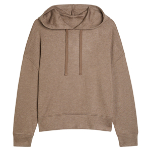 Vente en gros de sweat-shirts à capuche en tricot côtelé pour femmes, pull doublé en laine/viscose, vêtements de détente, coupe ample, décontracté, badge OEM, approvisionnement en vrac - Product Image 2