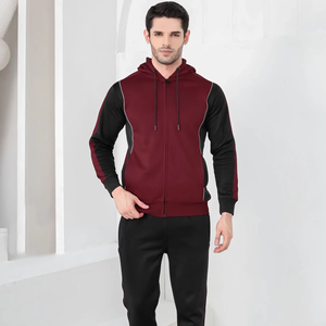 Conjunto de chándal ajustado para hombre, mezcla de algodón y poliéster, ropa deportiva transpirable de secado rápido para gimnasio, correr, Fitness o ropa informal - Product Image 1