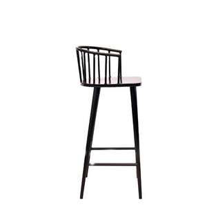 Tabourets de bar modernes de style ferme carrés, en bois massif, revêtement en lin naturel, repose-pieds en métal doré, dossier beige sans dossier - Product Image 6