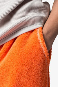 Ropa informal de alta calidad 100% algodón Polar Fleece Heavyweight Shorts con costuras en contraste Pantalones cortos holgados transpirables para hombres - Product Image 6