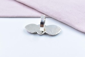 Anillo ajustable hecho a mano de algodón caramelo Dahlia de plata esterlina para mujer con diseño floral único - Product Image 2