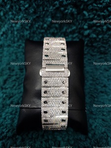 Montre hip hop pour homme de luxe avec diamants moissanite entièrement glacés, dotée d'acier inoxydable et d'une clarté vvs - Product Image 5