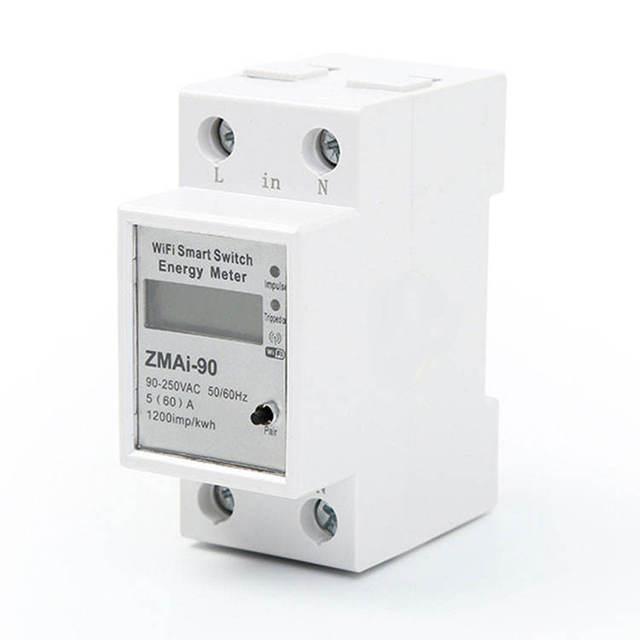 TUYA WiFi Smart Switch Energy Meter ZMAi-90, 90-250V Single Phase Power Monitor with App Control